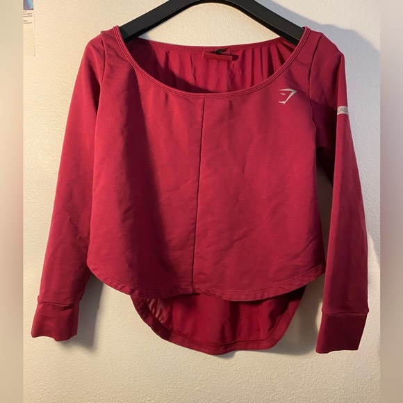 EUC | GymShark | Activewear Top | High/Low | Size Medium | Maroon - Picture 2 of 8